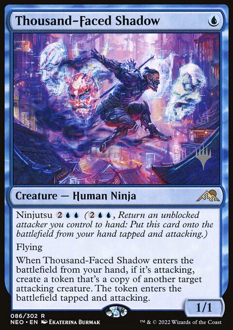 Thousand-Faced Shadow, Kamigawa: Neon Dynasty Promos #86p, Magic: The Gathering card