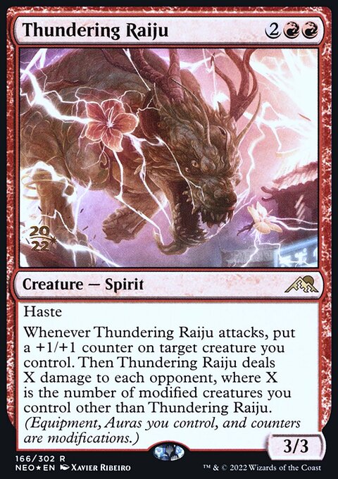 Thundering Raiju, Kamigawa: Neon Dynasty Promos #166s, Magic: The Gathering card