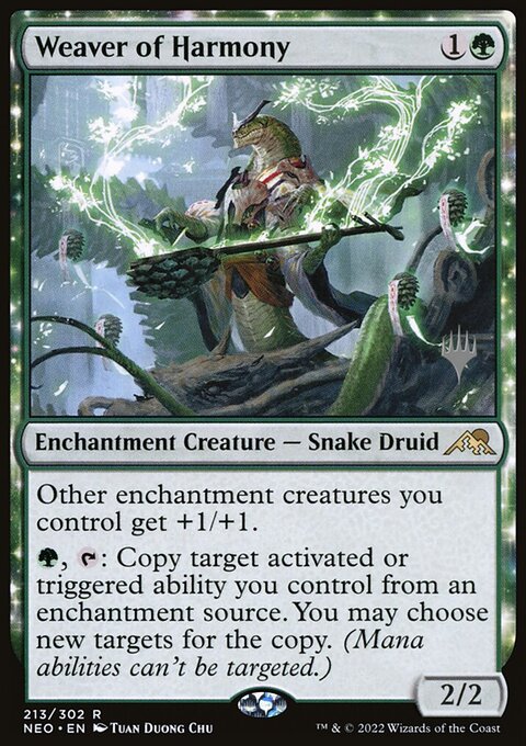 Weaver of Harmony, Kamigawa: Neon Dynasty Promos #213p, Magic: The Gathering card
