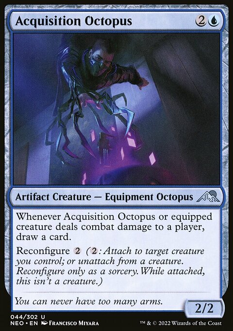Acquisition Octopus, Kamigawa: Neon Dynasty #44, Magic: The Gathering card