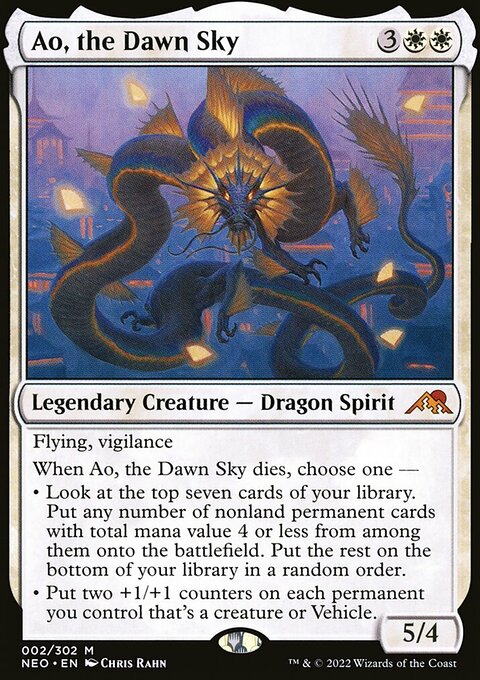 Ao, the Dawn Sky, Kamigawa: Neon Dynasty #2, Magic: The Gathering card