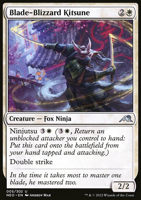 Blade-Blizzard Kitsune, Kamigawa: Neon Dynasty #5, Magic: The Gathering card