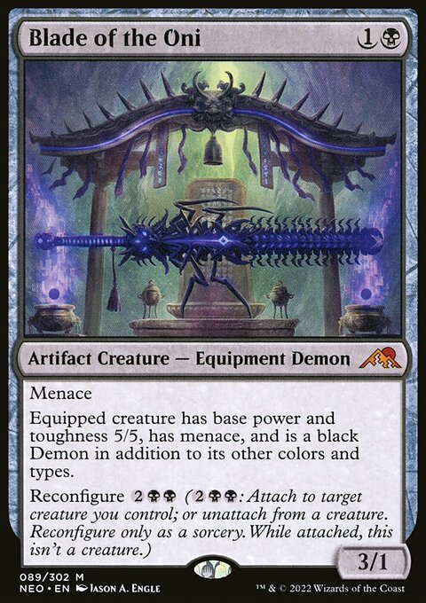 Blade of the Oni, Kamigawa: Neon Dynasty #89, Magic: The Gathering card