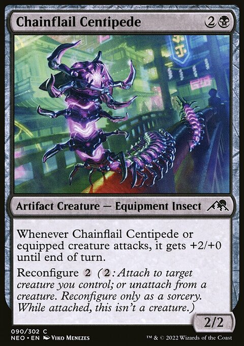 Chainflail Centipede, Kamigawa: Neon Dynasty #90, Magic: The Gathering card