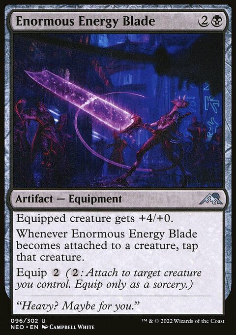 Enormous Energy Blade, Kamigawa: Neon Dynasty #96, Magic: The Gathering card
