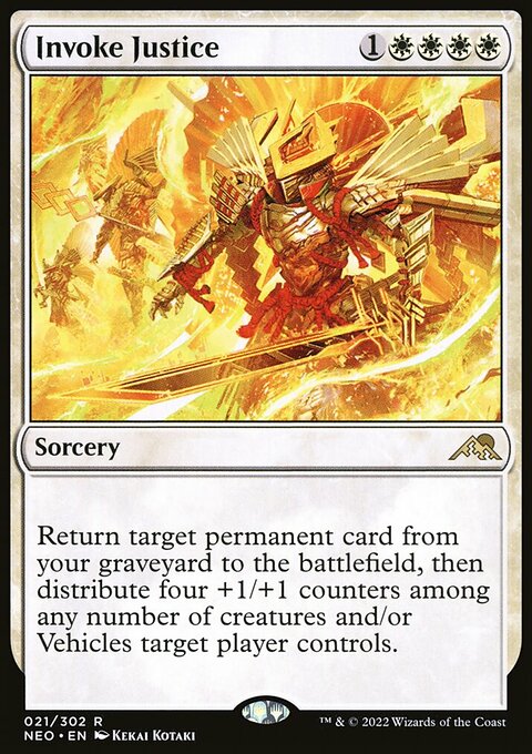 Invoke Justice, Kamigawa: Neon Dynasty #21, Magic: The Gathering card