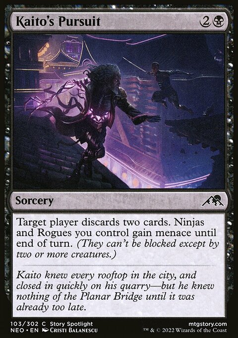 Kaito's Pursuit, Kamigawa: Neon Dynasty #103, Magic: The Gathering card