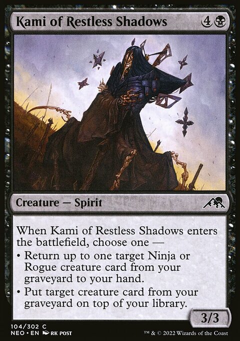 Kami of Restless Shadows, Kamigawa: Neon Dynasty #104, Magic: The Gathering card