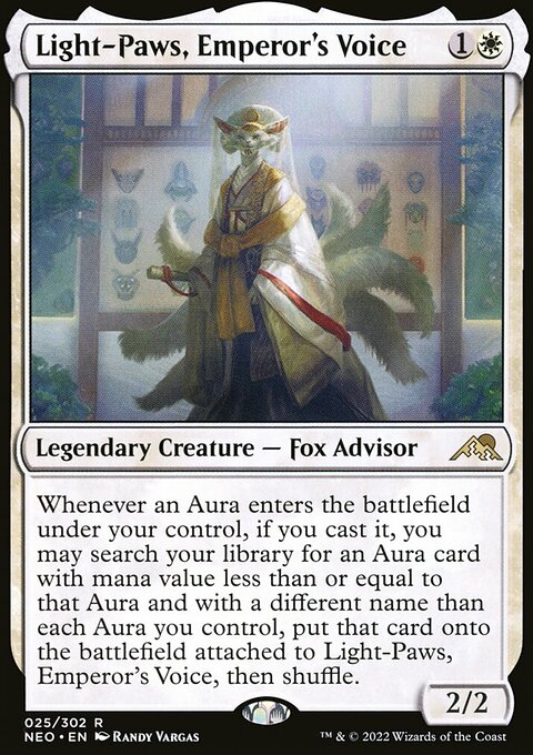 Light-Paws, Emperor's Voice, Kamigawa: Neon Dynasty #25, Magic: The Gathering card