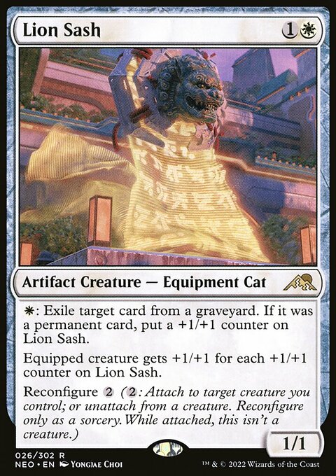 Lion Sash, Kamigawa: Neon Dynasty #26, Magic: The Gathering card