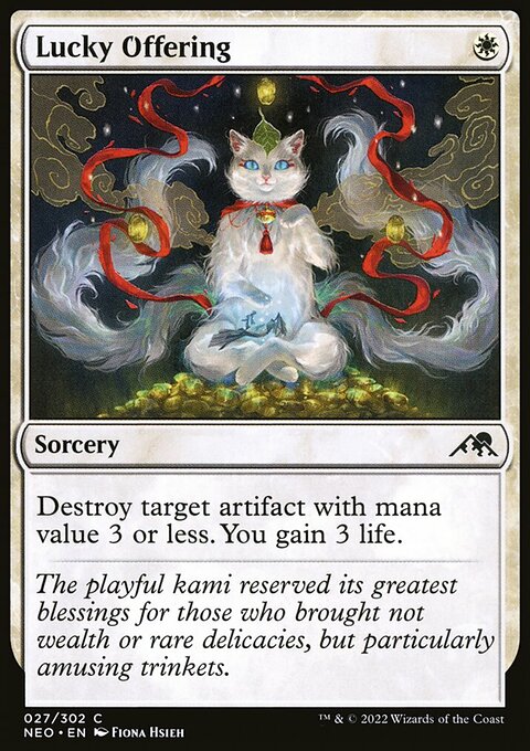 Lucky Offering, Kamigawa: Neon Dynasty #27, Magic: The Gathering card