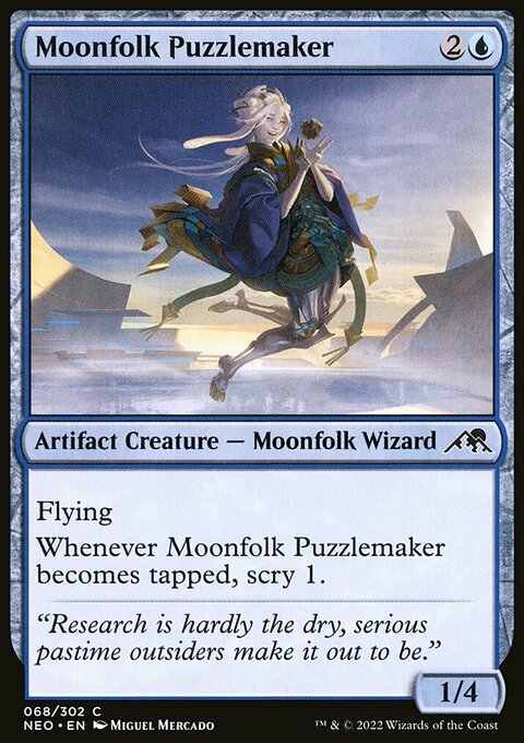 Moonfolk Puzzlemaker, Kamigawa: Neon Dynasty #68, Magic: The Gathering card