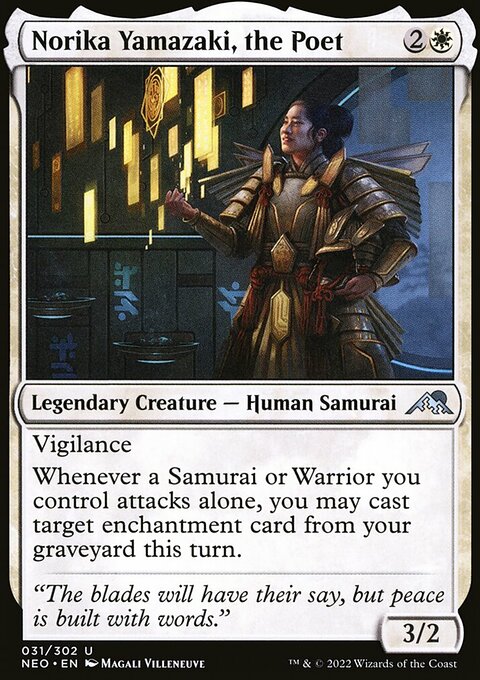 Norika Yamazaki, the Poet, Kamigawa: Neon Dynasty #31, Magic: The Gathering card