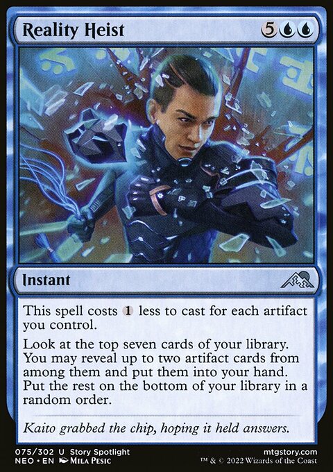 Reality Heist, Kamigawa: Neon Dynasty #75, Magic: The Gathering card
