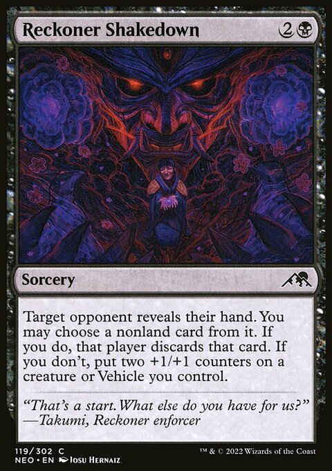 Reckoner Shakedown, Kamigawa: Neon Dynasty #119, Magic: The Gathering card