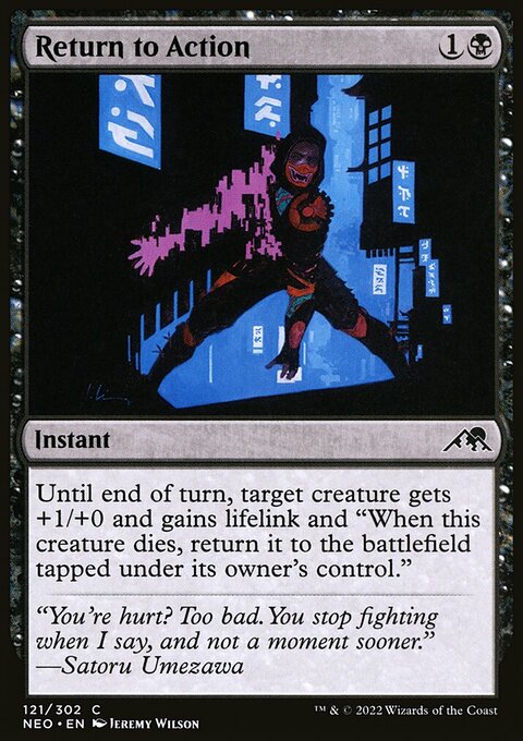 Return to Action, Kamigawa: Neon Dynasty #121, Magic: The Gathering card