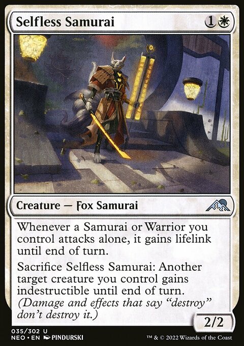 Selfless Samurai, Kamigawa: Neon Dynasty #35, Magic: The Gathering card