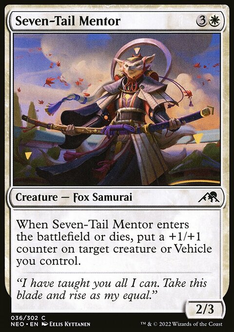 Seven-Tail Mentor, Kamigawa: Neon Dynasty #36, Magic: The Gathering card