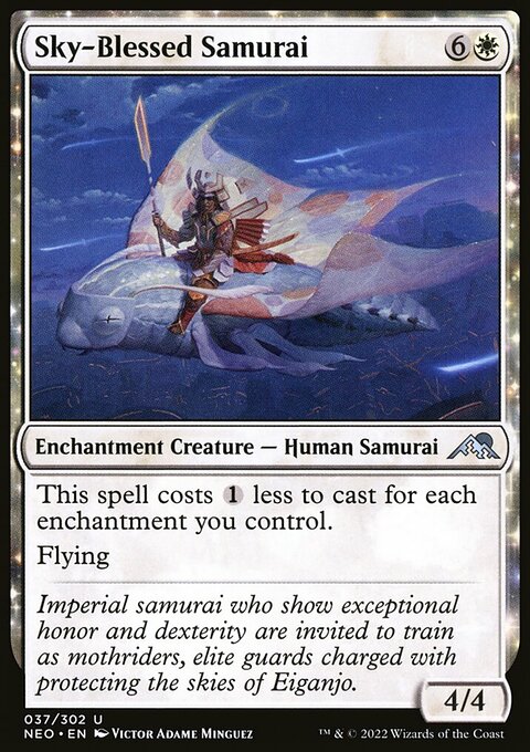 Sky-Blessed Samurai, Kamigawa: Neon Dynasty #37, Magic: The Gathering card