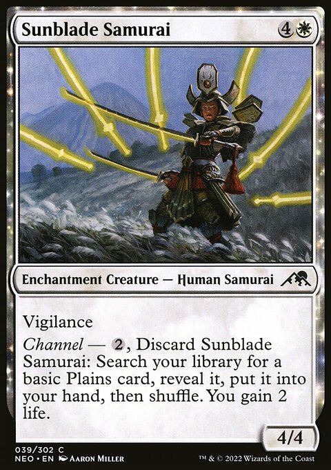 Sunblade Samurai, Kamigawa: Neon Dynasty #39, Magic: The Gathering card