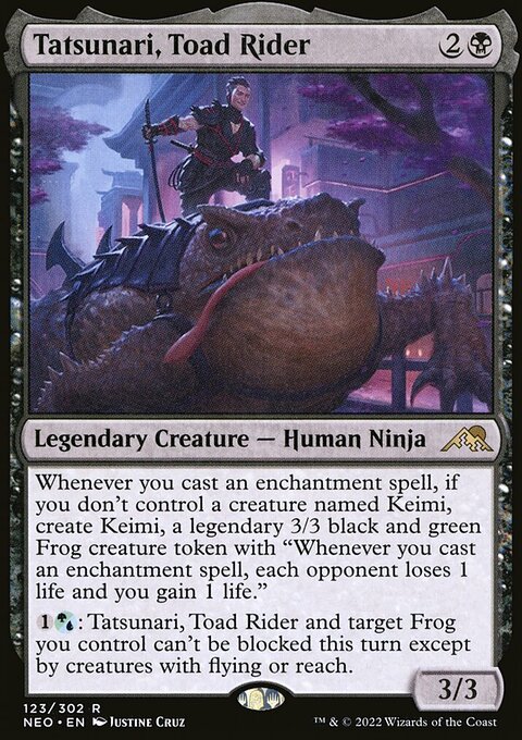 Tatsunari, Toad Rider, Kamigawa: Neon Dynasty #123, Magic: The Gathering card