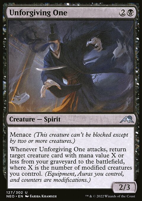 Unforgiving One, Kamigawa: Neon Dynasty #127, Magic: The Gathering card