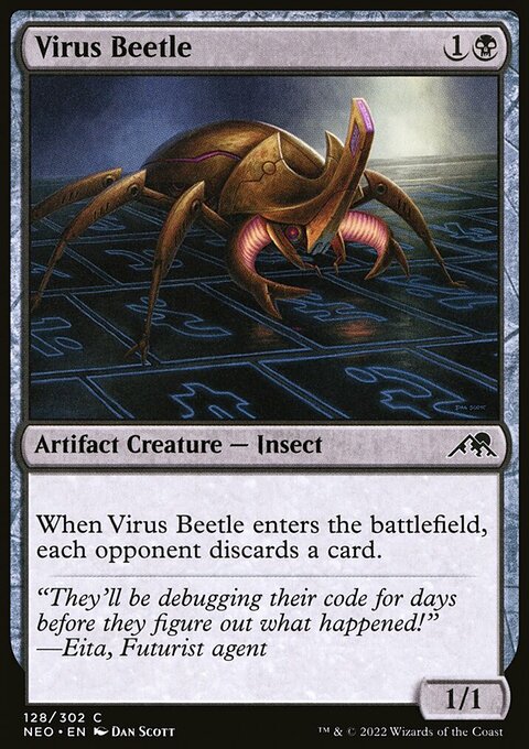 Virus Beetle, Kamigawa: Neon Dynasty #128, Magic: The Gathering card