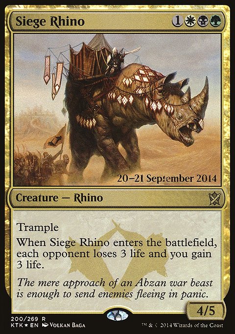 Siege Rhino, Khans of Tarkir Promos #200s, Magic: The Gathering card