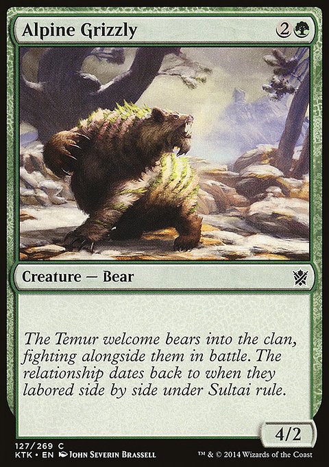 Alpine Grizzly, Khans of Tarkir #127, Magic: The Gathering card