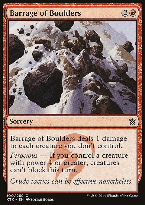 Barrage of Boulders, Khans of Tarkir #100, Magic: The Gathering card