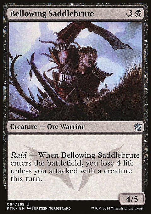 Bellowing Saddlebrute, Khans of Tarkir #64, Magic: The Gathering card