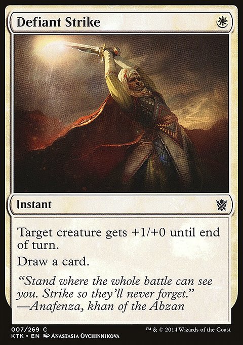 Defiant Strike, Khans of Tarkir #7, Magic: The Gathering card