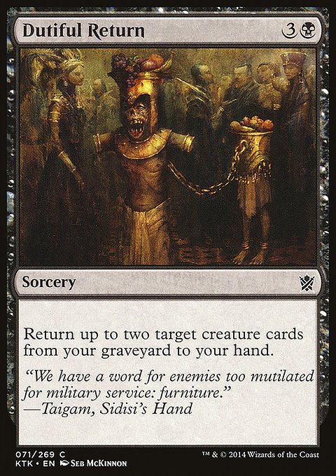 Dutiful Return, Khans of Tarkir #71, Magic: The Gathering card