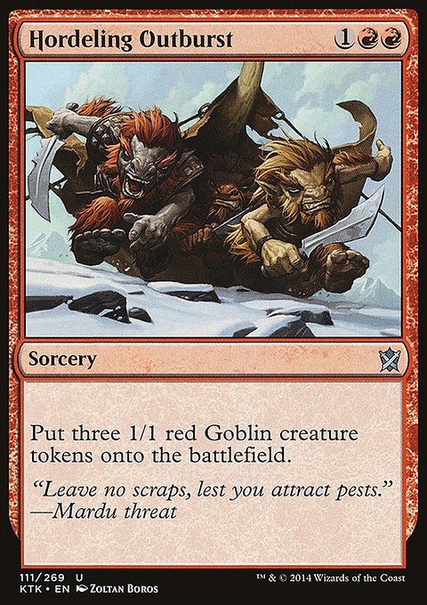 Hordeling Outburst, Khans of Tarkir #111, Magic: The Gathering card