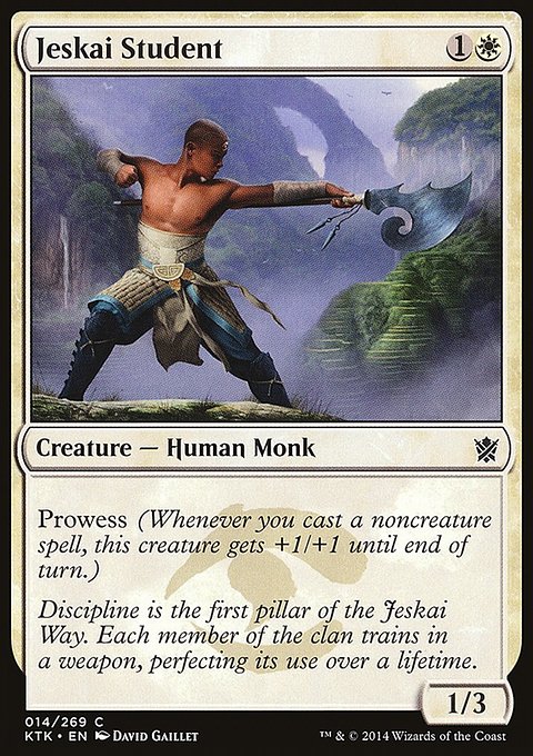 Jeskai Student, Khans of Tarkir #14, Magic: The Gathering card