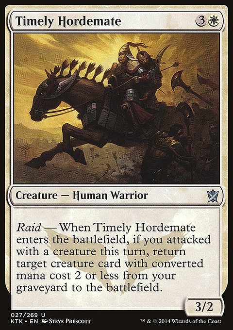 Timely Hordemate, Khans of Tarkir #27, Magic: The Gathering card