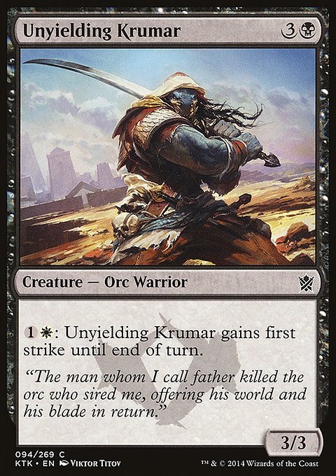Unyielding Krumar, Khans of Tarkir #94, Magic: The Gathering card