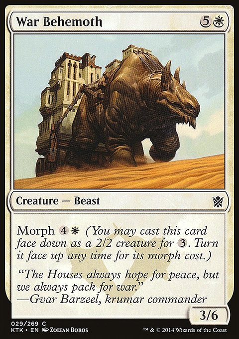 War Behemoth, Khans of Tarkir #29, Magic: The Gathering card