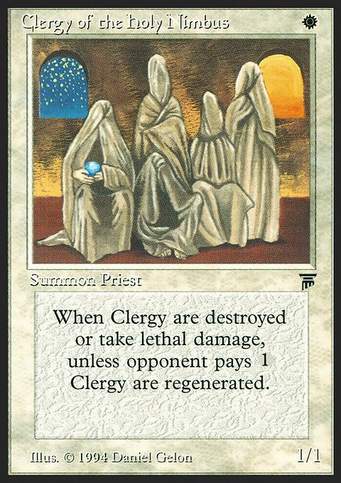 Clergy of the Holy Nimbus, Legends #6, Magic: The Gathering card