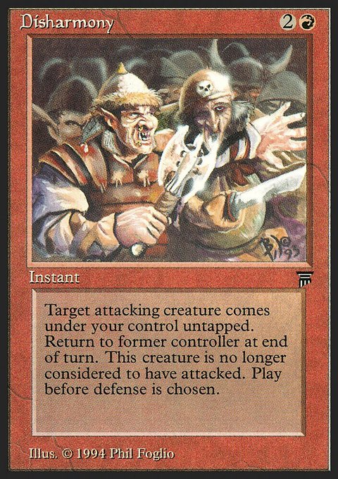 Disharmony, Legends #142, Magic: The Gathering card