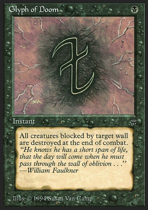 Glyph of Doom, Legends #100, Magic: The Gathering card