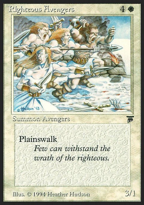Righteous Avengers, Legends #34, Magic: The Gathering card