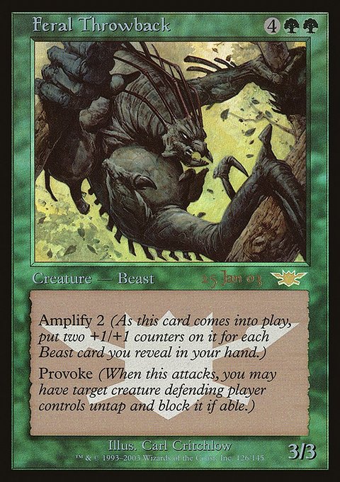 Feral Throwback, Legions Promos #126, Magic: The Gathering card