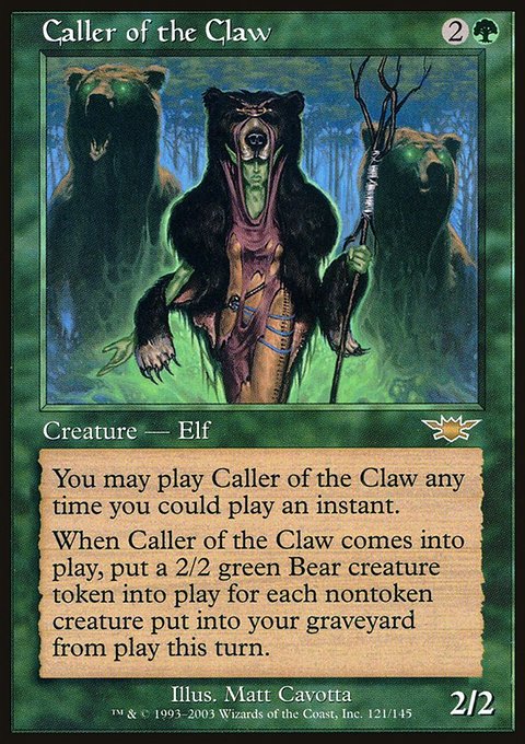 Caller of the Claw, Legions #121, Magic: The Gathering card