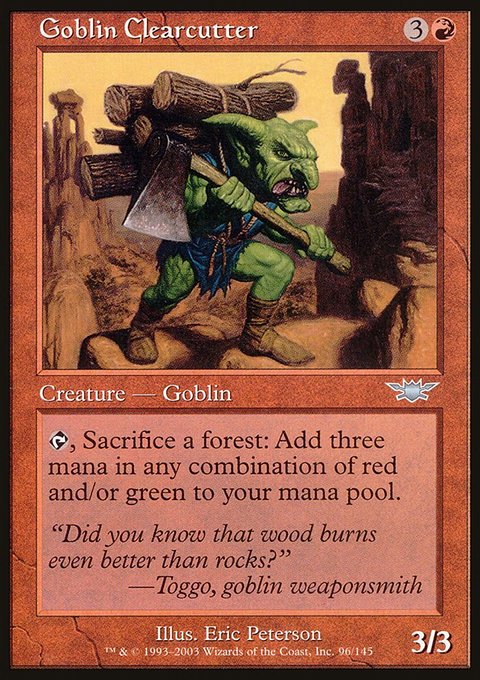 Goblin Clearcutter, Legions #96, Magic: The Gathering card