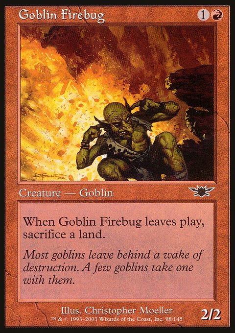 Goblin Firebug, Legions #98, Magic: The Gathering card