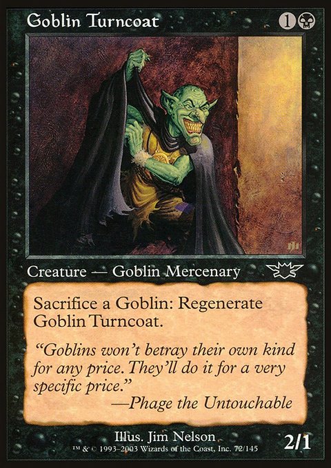 Goblin Turncoat, Legions #72, Magic: The Gathering card