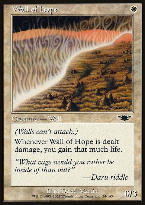 Wall of Hope, Legions #24, Magic: The Gathering card