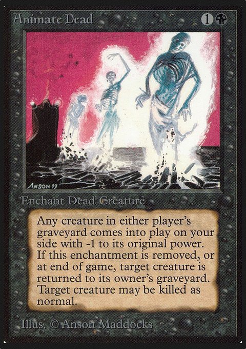 Animate Dead, Limited Edition Alpha #92, Magic: The Gathering card