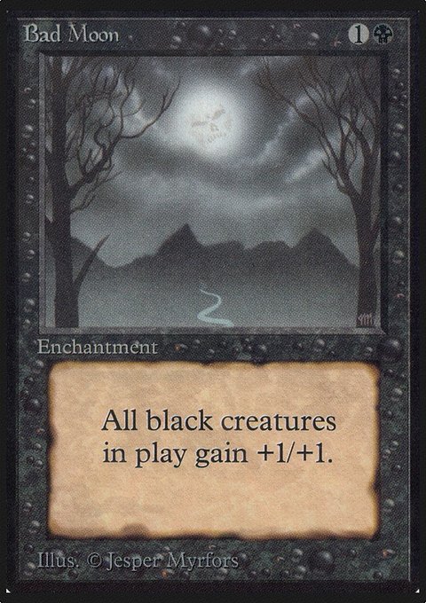Bad Moon, Limited Edition Alpha #93, Magic: The Gathering card